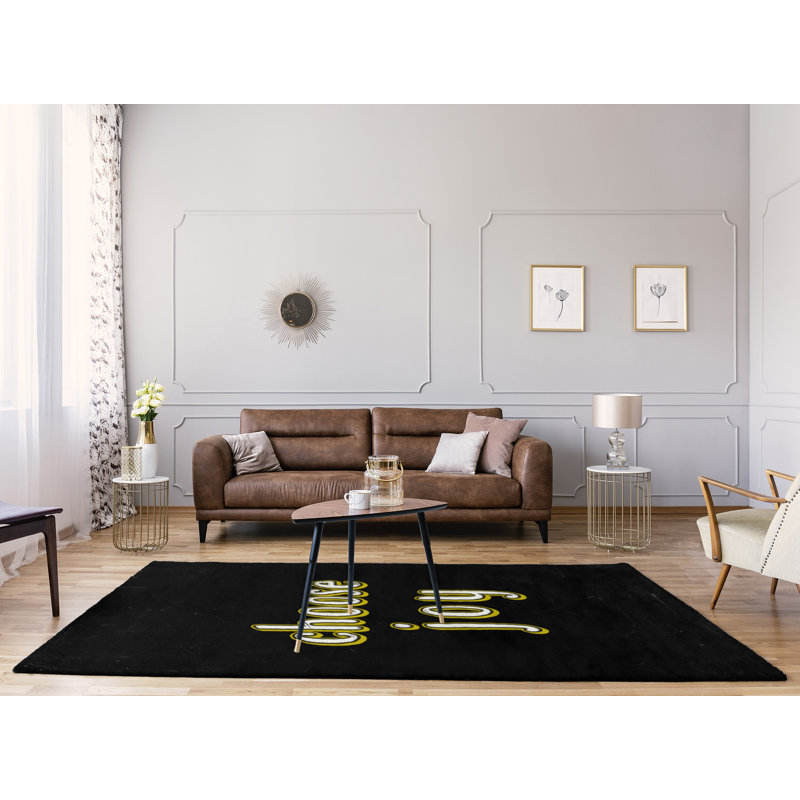 Tapis en poly-chenille choose tableau noir style, Rectangle 5 pi x 7 pi
