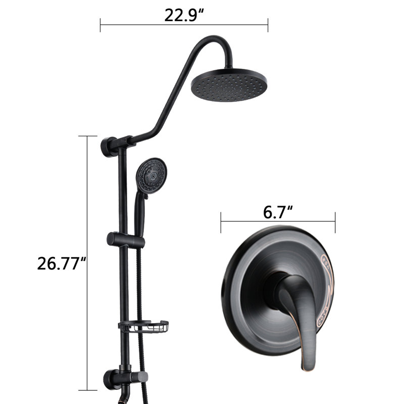 Dual Shower Head System With 8" Rain & Handheld - Wall Mounted And User-, Matte Black