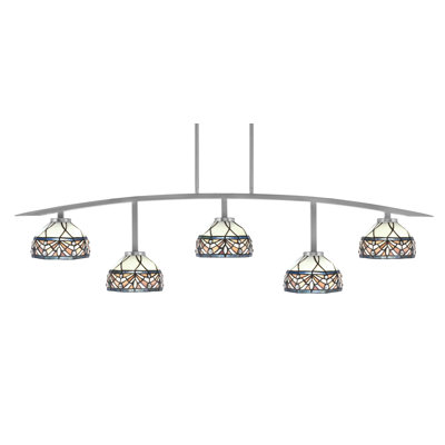Kurve 5 Light Bar Shown In Graphite Finish With 7" Royal Merlot Art Glass