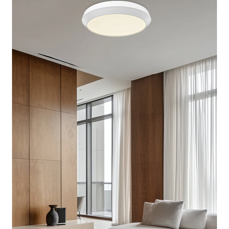 Plafonnier encastré 1 lumière blanc mat 20 pouces Grenshaw, Blanc mat