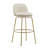 Rio Claro Indoor Metal Upholstered Barstool, Gold Finished Frame And Beige Upholstery, Set Of 2