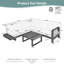 Ensemble de canapé modulaire d'extérieur en bois d'acacia 4 pièces Timberlane, coussins en tissu imperméable résistant aux intempéries, conception à lattes moderne, sièges modulaires pour le jardin, la terrasse ou la cour