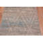 Tapis de couloir moderne unique à motif marocain gris et bleu à motif de Beni Ourain