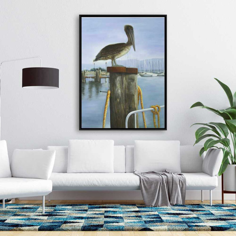 «Pelican Blue Boat», reproduction d'art sur toile