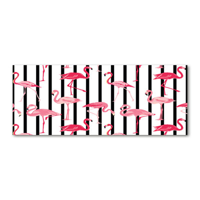 Flamingos stripes 1 Piece Wall Art