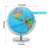 13 in Desktop Globe with Stainless Steel Stand, 720° Swivels in All Directions