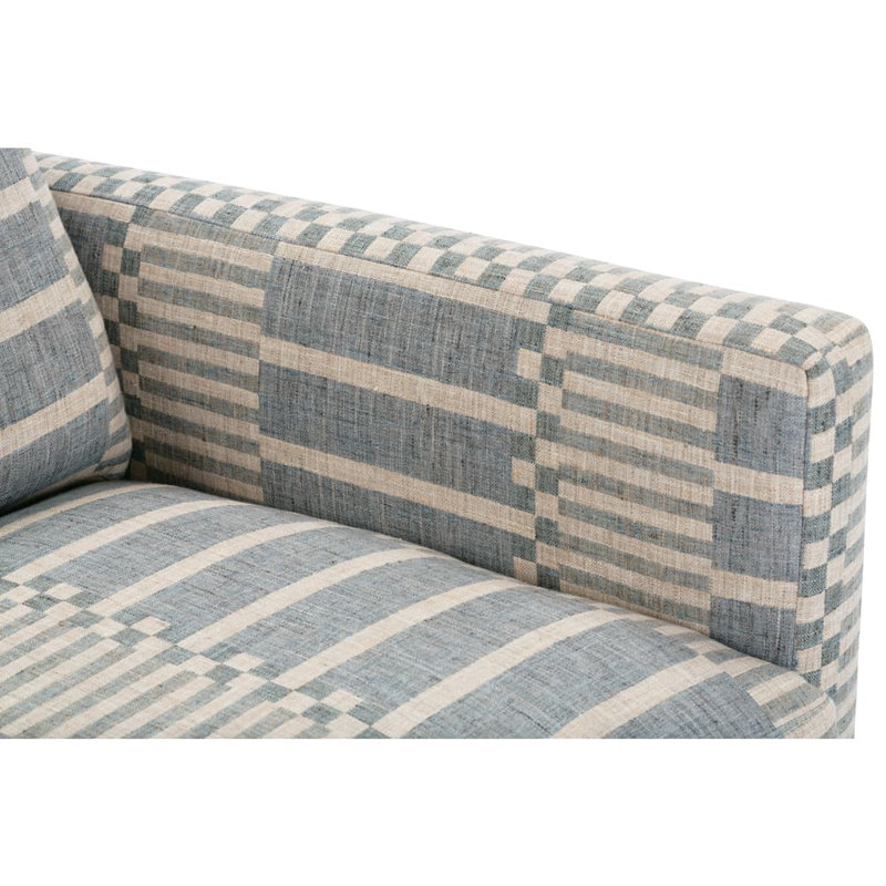 Allie Swivel Chair, Washed Oak, Indigo 100% Polyester