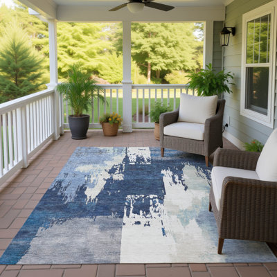 Tapis abstrait intérieur / extérieur lavable à la machine Skiljo ACN2347