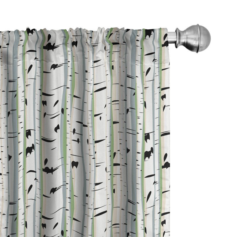 Tree Semi-Sheer Rod Pocket Curtain Panels, 28" x 95"