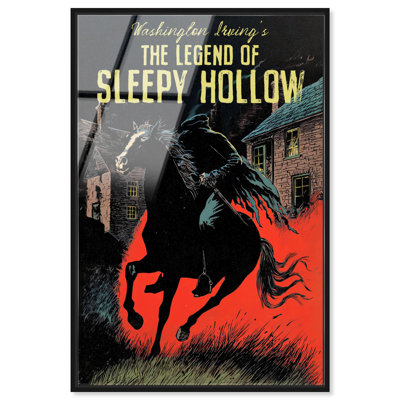 «Sleepy Hollow Pulp Cover», reproduction d'art acrylique encadrée rétro par Art Remedy, cadre noir, 16 x 24