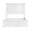Cadre de grand lit blanc, élégance classique, détails du panneau, tête de lit et rails, pour la chambre à coucher, conception nécessaire du sommier, panneaux requis