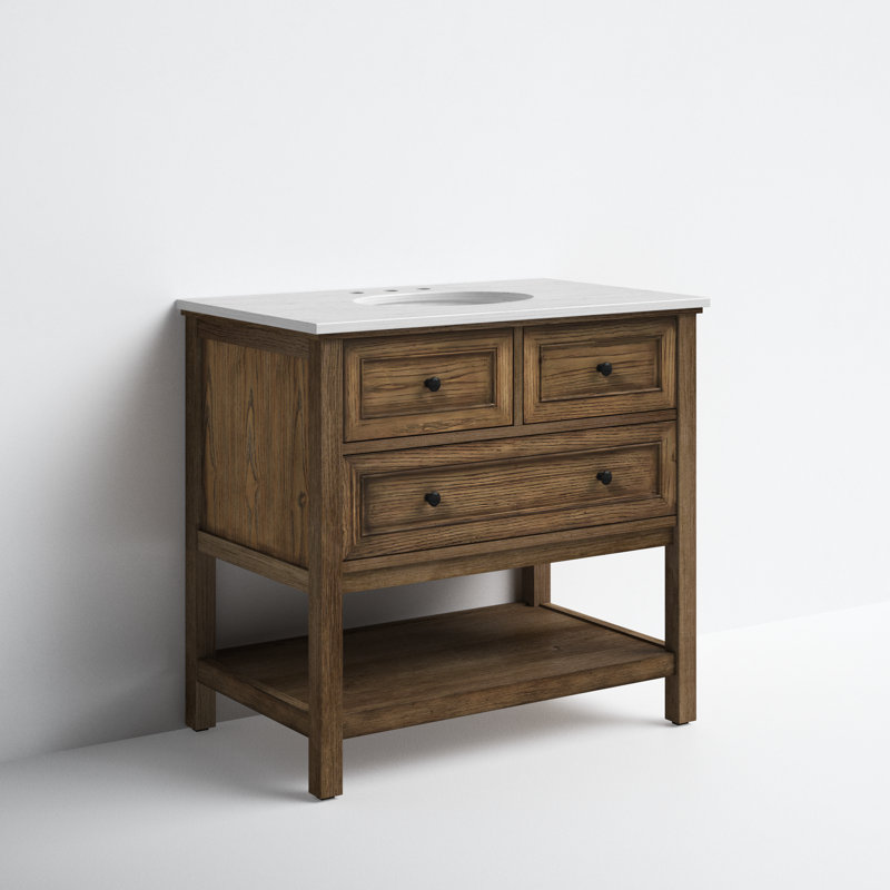 Voss 36" Single Bathroom Vanity Set, Driftwood