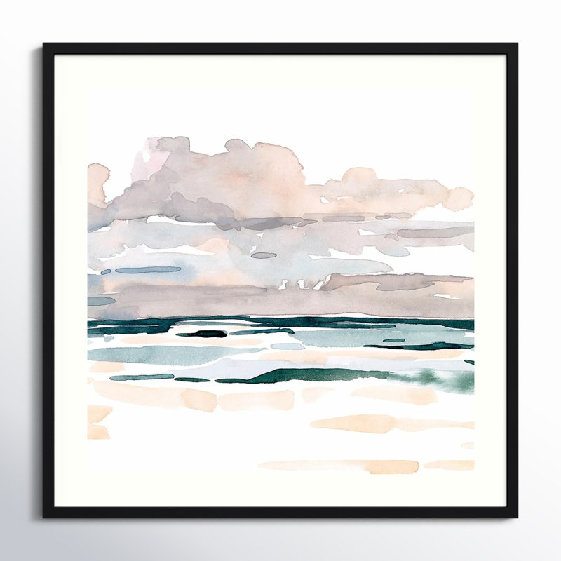 Soft Coastal Abstract I by Emma Scarvey, Black Framed Paper, 33" H x 33" W