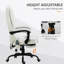 Fauteuil de bureau vibrant à 7 points Vinsetto, haut dossier, blanc