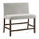 Winston Porter Dublyn Counter Bench with Upholstered Back and Grey Fabric in Brown