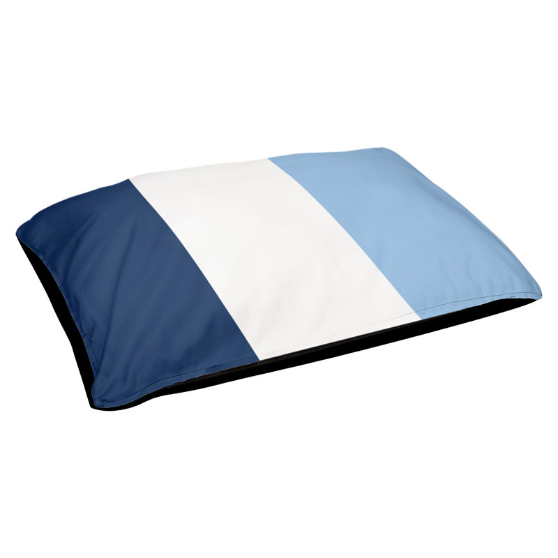 Coussin rectangulaire designer Tampa Bay, Grand (L 40 po x l 50 po), Bleu marine / blanc / bleu pâle