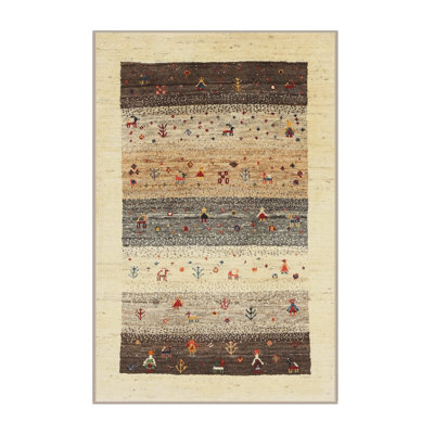 Tapis beige/brun/gris contemporain