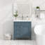 Meuble-lavabo de 76 cm avec lavabo en céramique, meuble autoportant avec 2 tiroirs et un tiroir basculant, structure en bois massif et MDF, style rétro, beige-1868731407