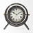 12" Black And White Metal Table Clock