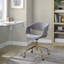 Chaise de travail en métal doré et tissu gris