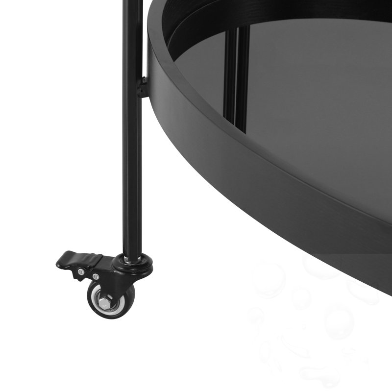 Chariot-bar ovale avec 2 tablettes