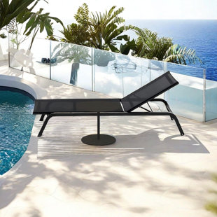 Chaise longue d'extérieur avec ensemble de chaise longue d'extérieur en alliage de polyester enduit de PVC avec table