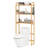 Bamboo over the Toilet Storage Shelf w/3-tier Open Shelf Adjustable Shelves