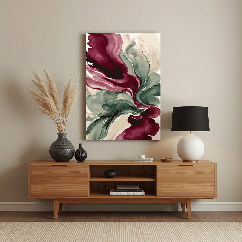 Aquarelle abstraite, art mural rouge en métal 96, H 18 po x l 12 po