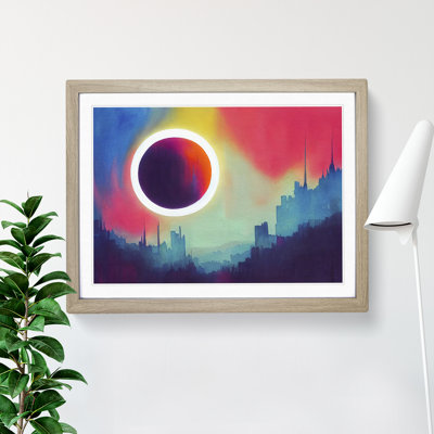 Pretty Watercolour Skyline Abstract - Single Picture Frame Painting