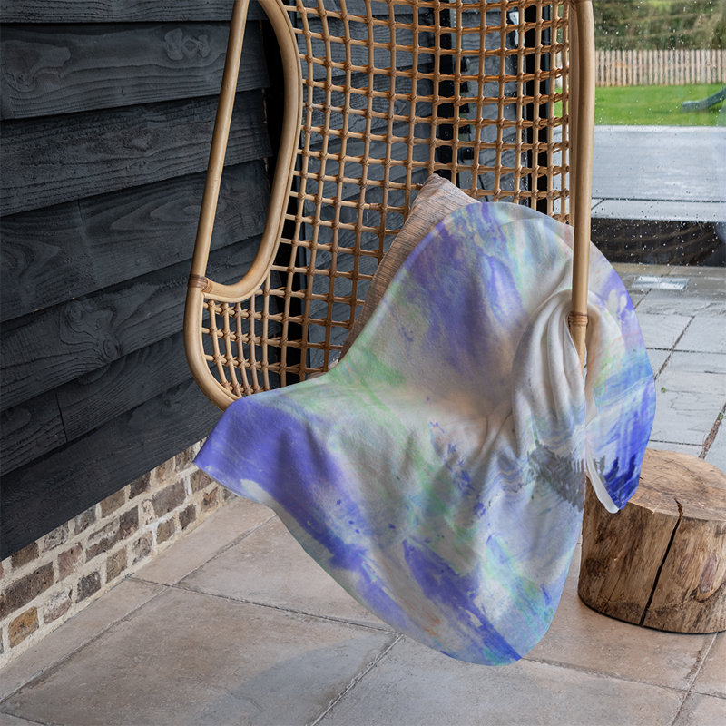 Pollitt Quilted Throw Blanket, Blue
