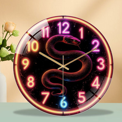 Horloge murale 12 po Neon Snake