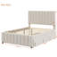 Full Size Upholstered Platform Bed with Twin Size Trundle and 3 Drawers,Linen Fabric-2044452304