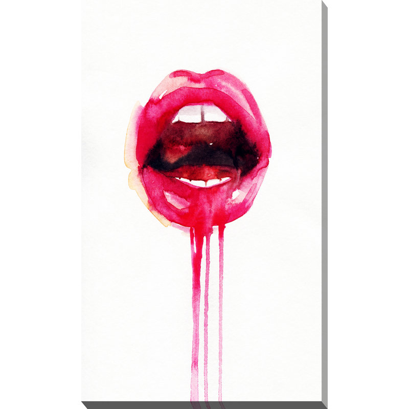 «Lips», reproduction d'art sur toile tendue, H 48 po x l 28 po x P 1,5 po