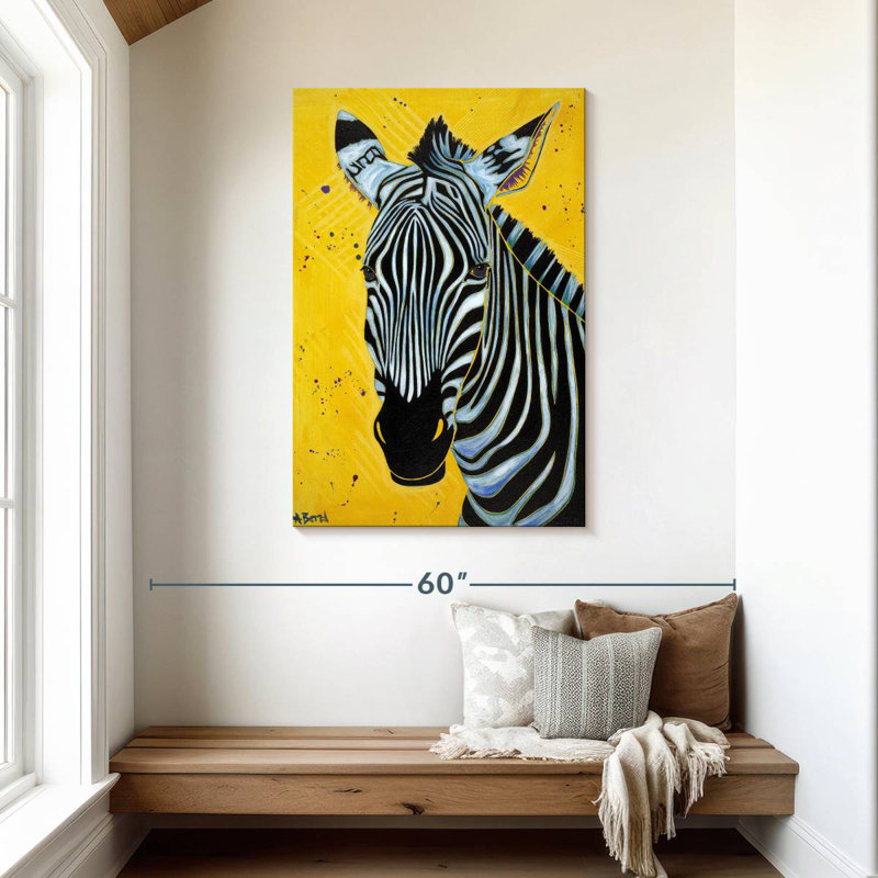 Brampt Yellow Zebra Multi, 45" H x 30" W