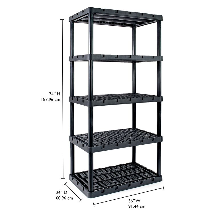 STACKABLE SHELF BIN WIRE SHELVING SYSTEMS - 12 x 36 x 74 - HOJ