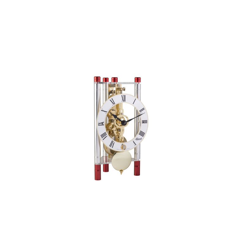 Roman Numeral Metal Mechanical Tabletop Clock in Silver