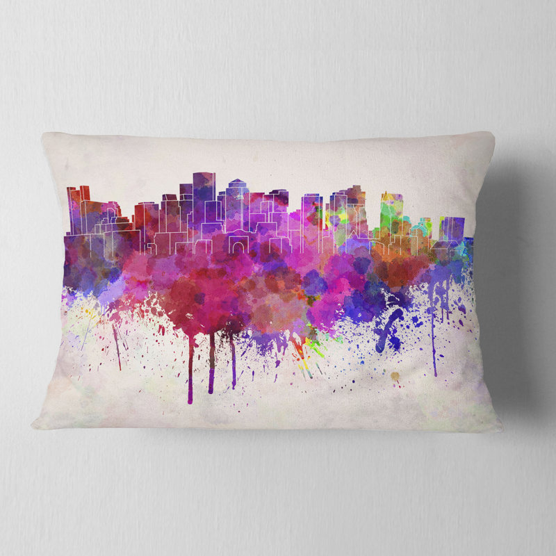 Boston Skyline - Cityscape Printed Throw Pillow