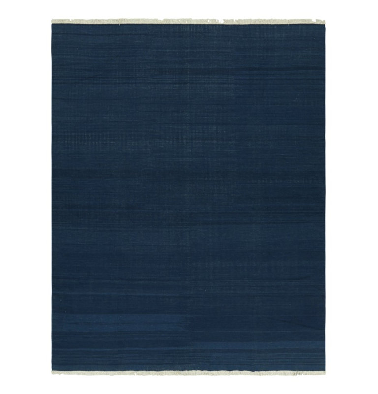 Cotton Geometric Area Rug in Blue, Rectangle 12' x 15'