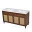 Bathroom Vanity with Double Sink ( SMC Sink ), Large Storage Space with 2 Tip-Out Trays / Flip-Out Drawers and 4 Soft Closing Doors