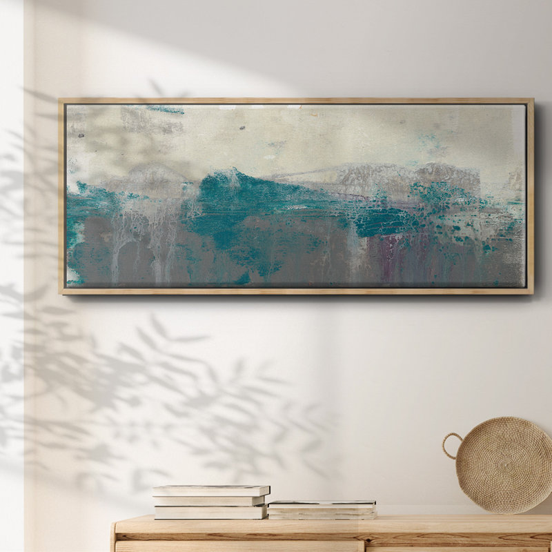 Teal Range II- Framed Canvas