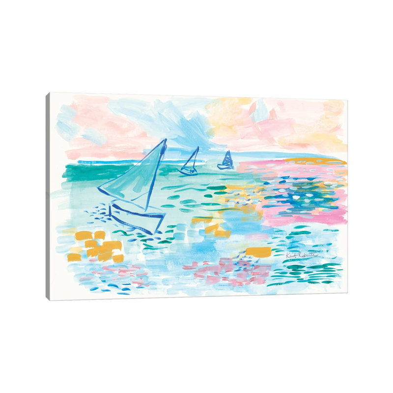 «Drift Away» par Kait Roberts - peinture sur toile tendue, H 12 po x l 18 po x 1,5 po