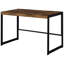 Table d'écriture antique en muscade avec supports en bronze industriel - Fonctionnelle pour la productivité