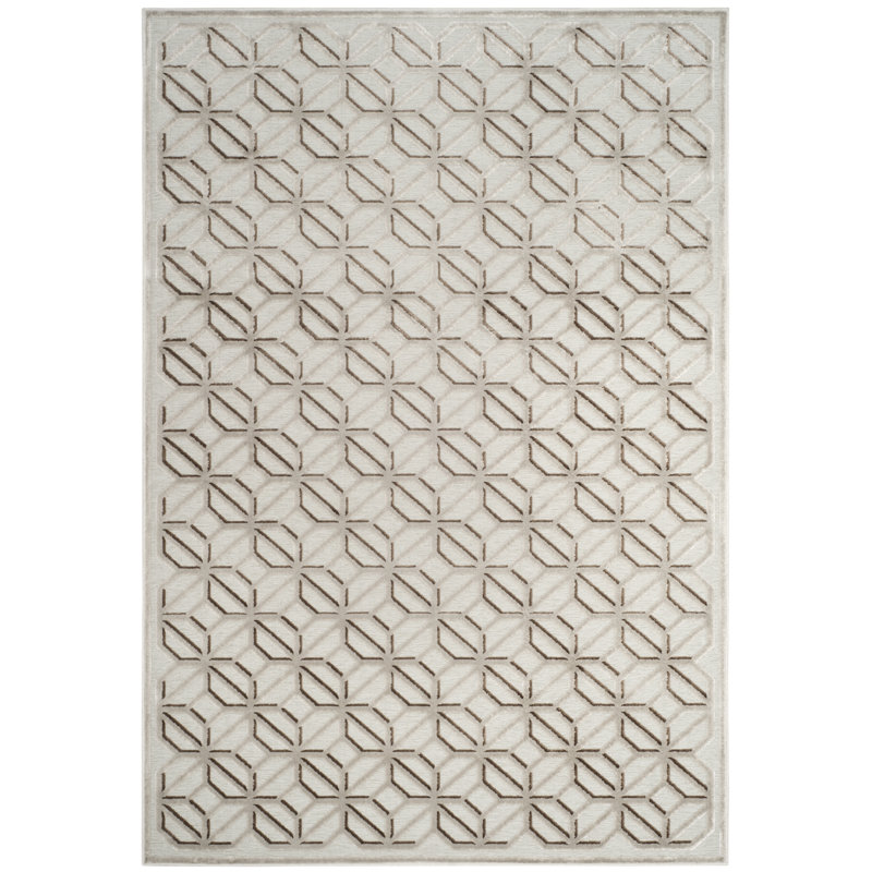 Tapis géométrique en viscose Swatzell 900, Rectangle 4 pi x 5 pi 7 po