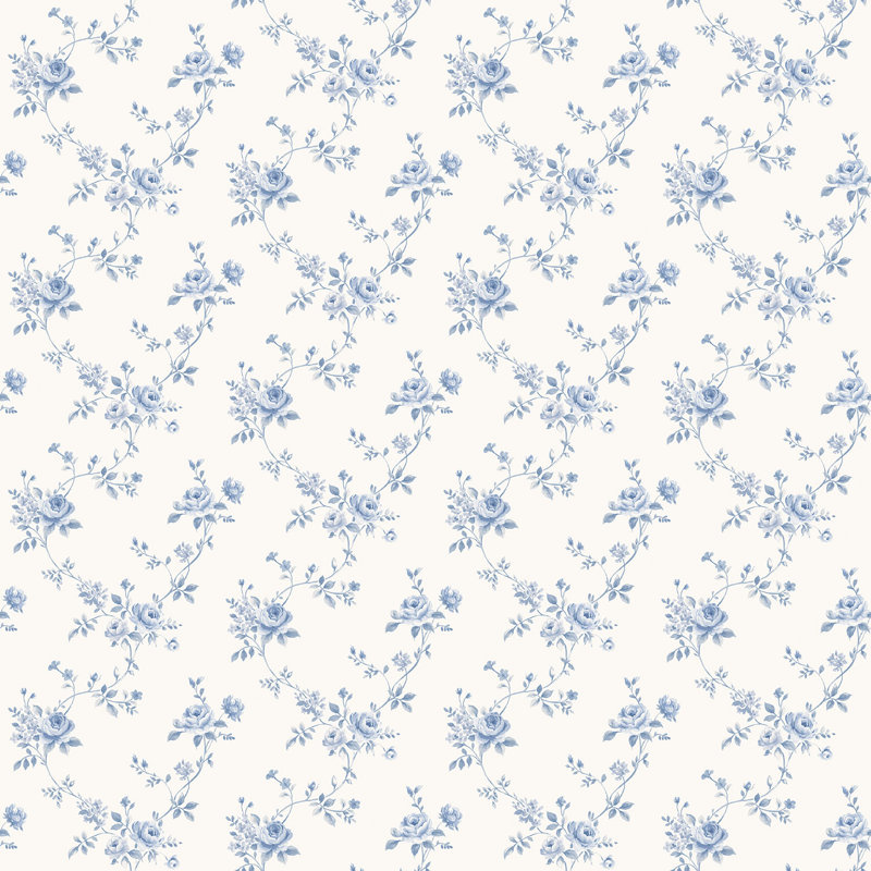 Santa Marina 10m x 53cm Matte Wallpaper Roll, Blue/White