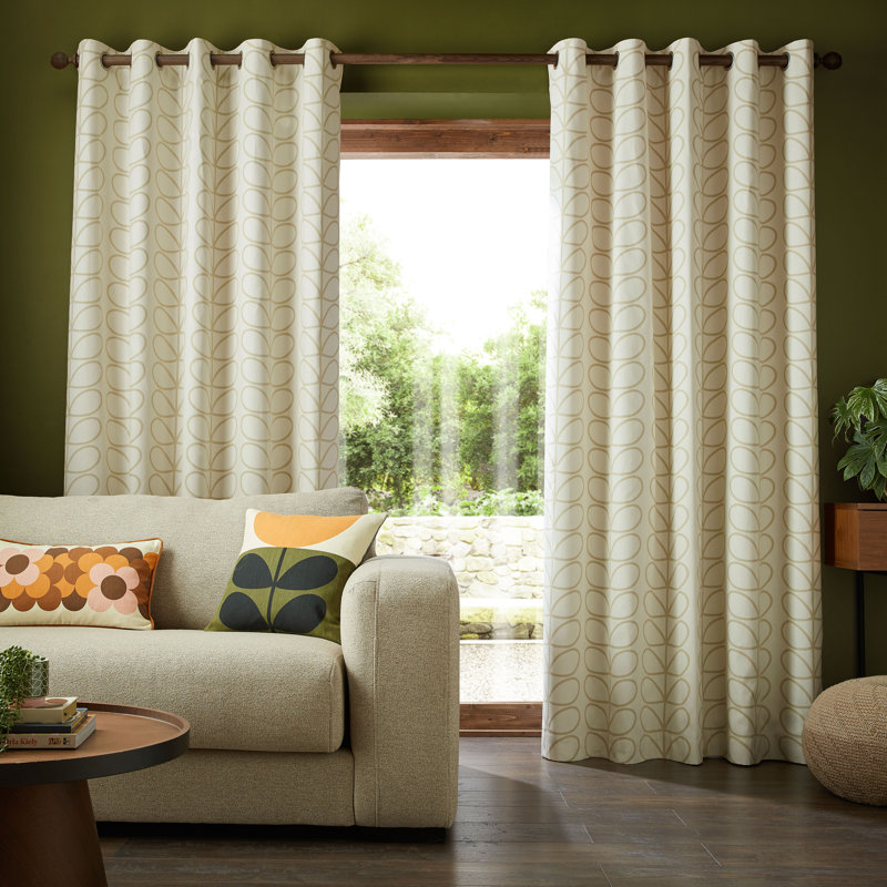 Linear Stem Curtain, 229cm Width x 183cm Drop, Natural