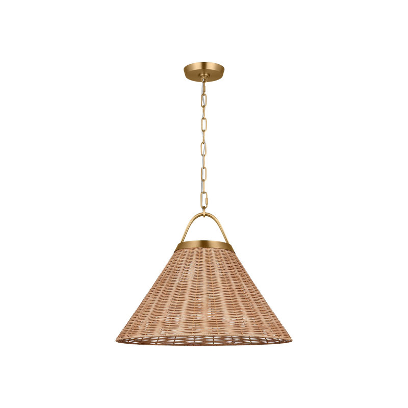 Darnaja 1 - Light Brushed Brass Unique/Statement Pendant, 17.75" H x 30" W x 30" D