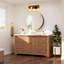 Éclairage pour meuble-lavabo 3 lumières avec abat-jour en verre clair pour salle de bain-2031010517