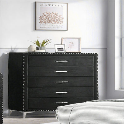 Meuble de chambre 1 pièce à cinq tiroirs Glam Style