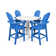Vineyard Curveback Adirondack 5-Piece Nautical Trestle Bar Set