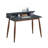 Mid-Century Modern Wood Writing Desk With Hutch, Grey
